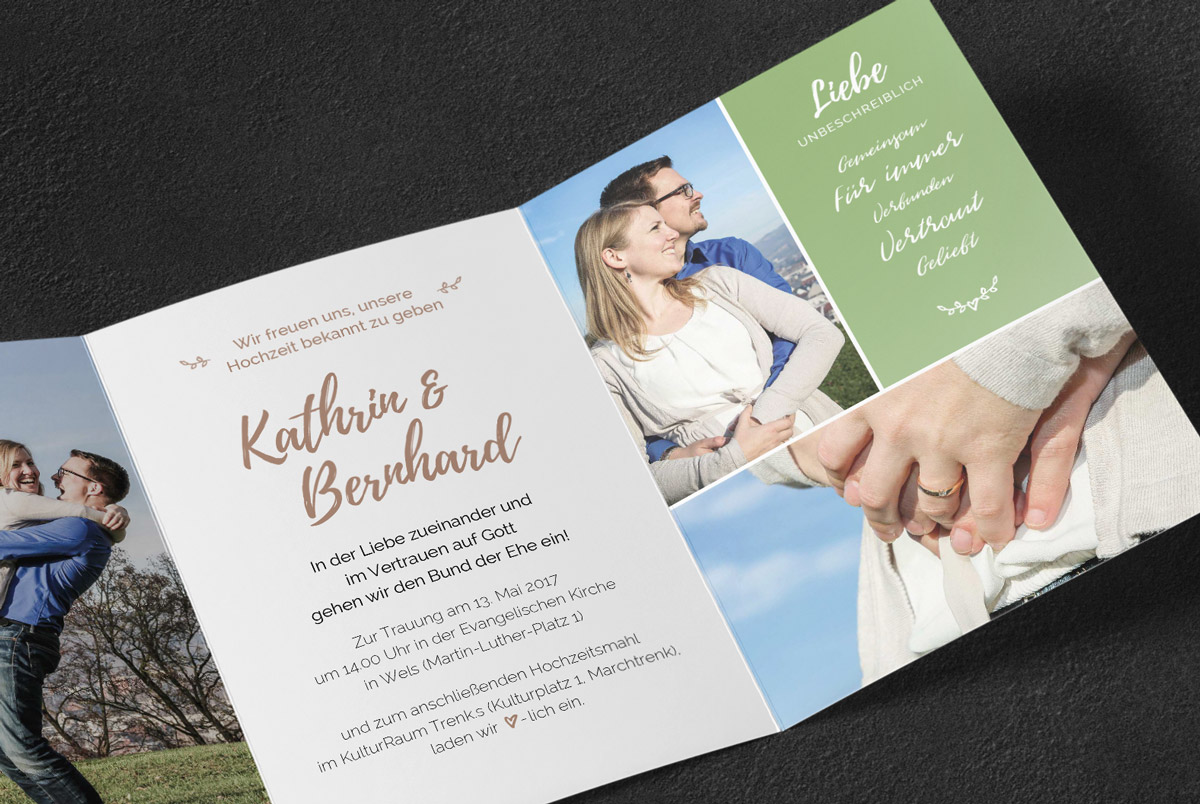 Design Gestaltung Print Hochzeitseinladung