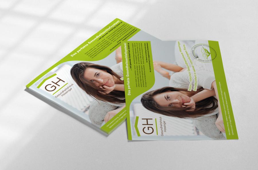 Gesundheitshaus Hössinger Logo-Redesign, Produktbeilage